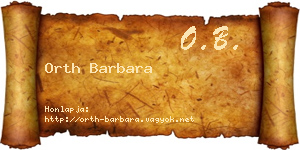 Orth Barbara névjegykártya