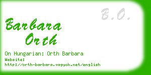 barbara orth business card